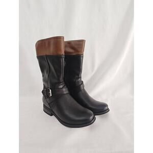 MIA Boots Tegan Tall Buckle Detail Brown Black Girls 12M New Riding Boot Style‎